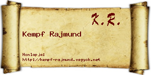 Kempf Rajmund névjegykártya